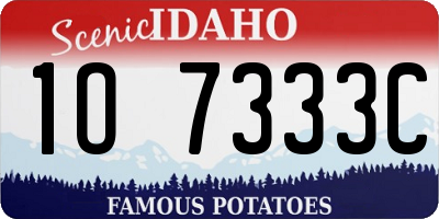 ID license plate 1O7333C