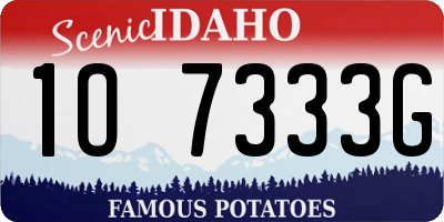 ID license plate 1O7333G