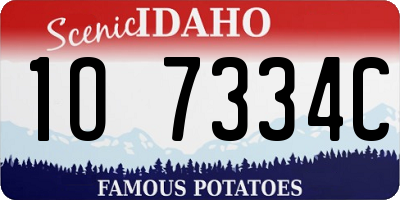 ID license plate 1O7334C