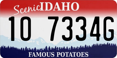 ID license plate 1O7334G
