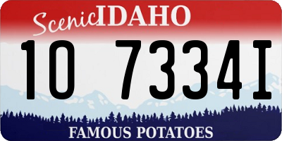 ID license plate 1O7334I