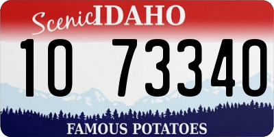 ID license plate 1O7334O