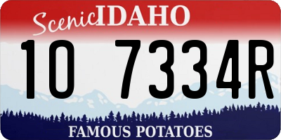 ID license plate 1O7334R