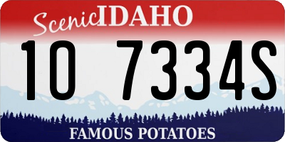 ID license plate 1O7334S