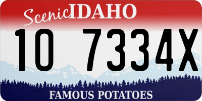 ID license plate 1O7334X