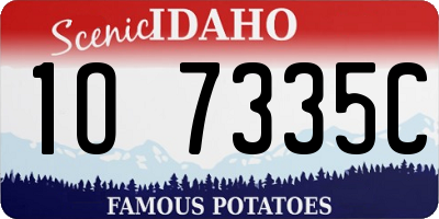 ID license plate 1O7335C