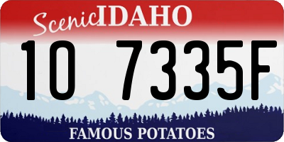 ID license plate 1O7335F
