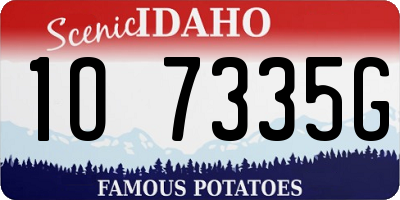 ID license plate 1O7335G