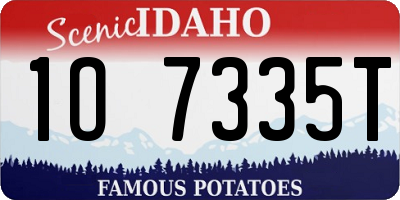 ID license plate 1O7335T