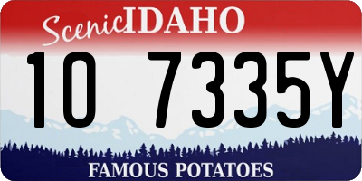 ID license plate 1O7335Y