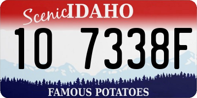 ID license plate 1O7338F
