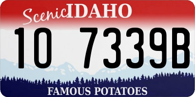 ID license plate 1O7339B