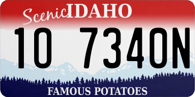 ID license plate 1O7340N