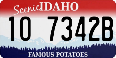 ID license plate 1O7342B