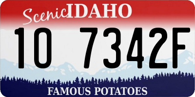 ID license plate 1O7342F