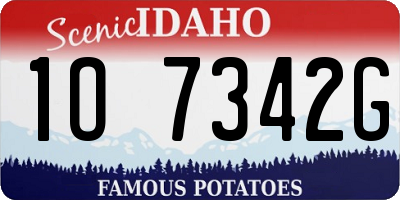 ID license plate 1O7342G