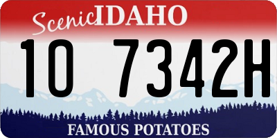 ID license plate 1O7342H