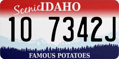 ID license plate 1O7342J