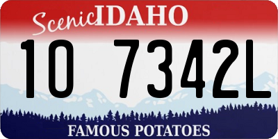 ID license plate 1O7342L