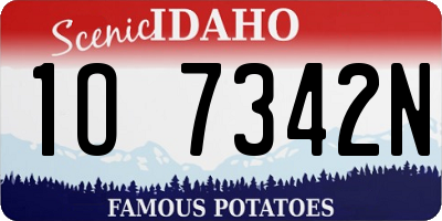 ID license plate 1O7342N