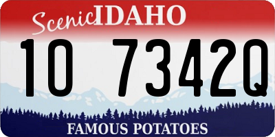 ID license plate 1O7342Q