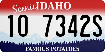 ID license plate 1O7342S