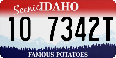ID license plate 1O7342T