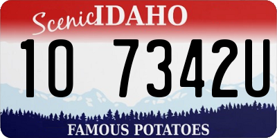ID license plate 1O7342U