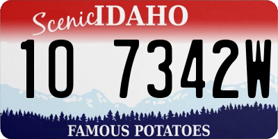 ID license plate 1O7342W