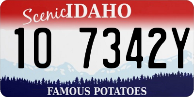 ID license plate 1O7342Y