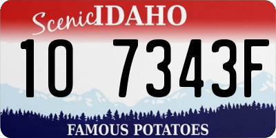 ID license plate 1O7343F