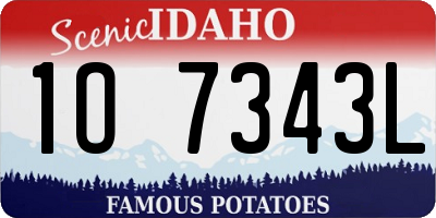 ID license plate 1O7343L