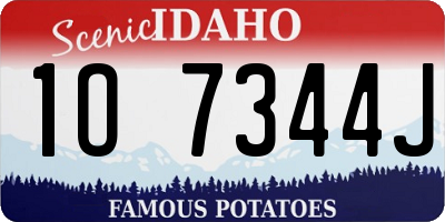 ID license plate 1O7344J
