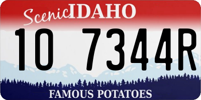 ID license plate 1O7344R