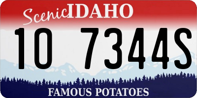 ID license plate 1O7344S