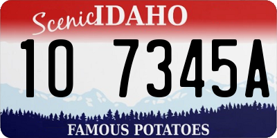 ID license plate 1O7345A