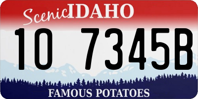 ID license plate 1O7345B