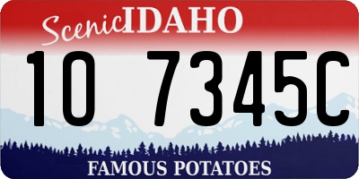 ID license plate 1O7345C