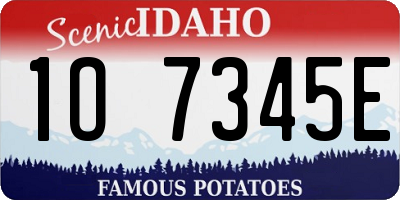 ID license plate 1O7345E