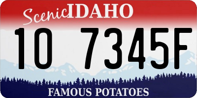 ID license plate 1O7345F
