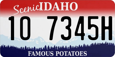 ID license plate 1O7345H