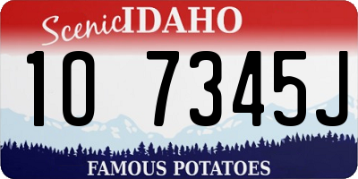 ID license plate 1O7345J