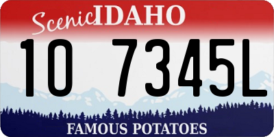 ID license plate 1O7345L