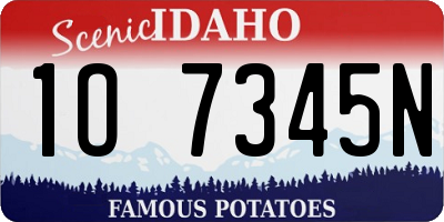 ID license plate 1O7345N