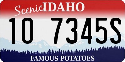 ID license plate 1O7345S