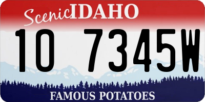 ID license plate 1O7345W