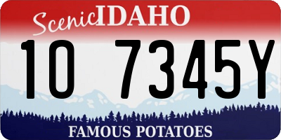ID license plate 1O7345Y