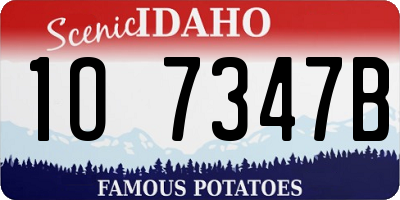 ID license plate 1O7347B