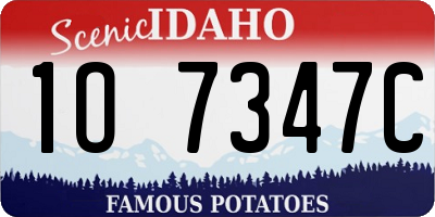 ID license plate 1O7347C