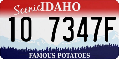 ID license plate 1O7347F